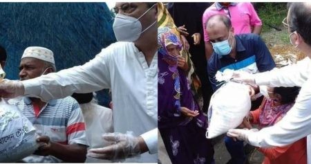 বানভাসি ও অসহায় মানুষের পাশে সাংসদ সাবের হোসেন